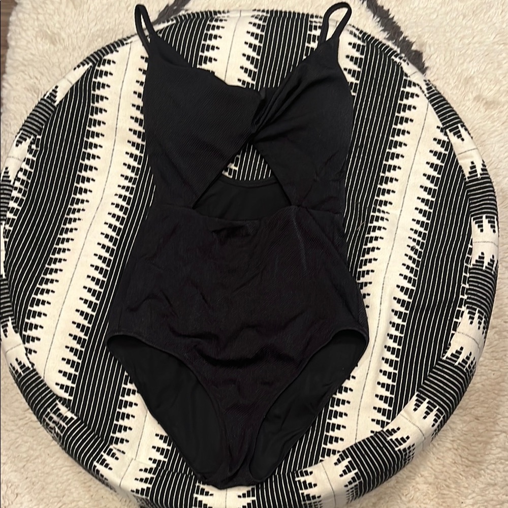 Woman’s long torso black  One Piece Swimsuit